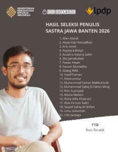 Seleksi Sastra Jawa Banten 2026 Rampung, 20 Penulis Muda Terpilih